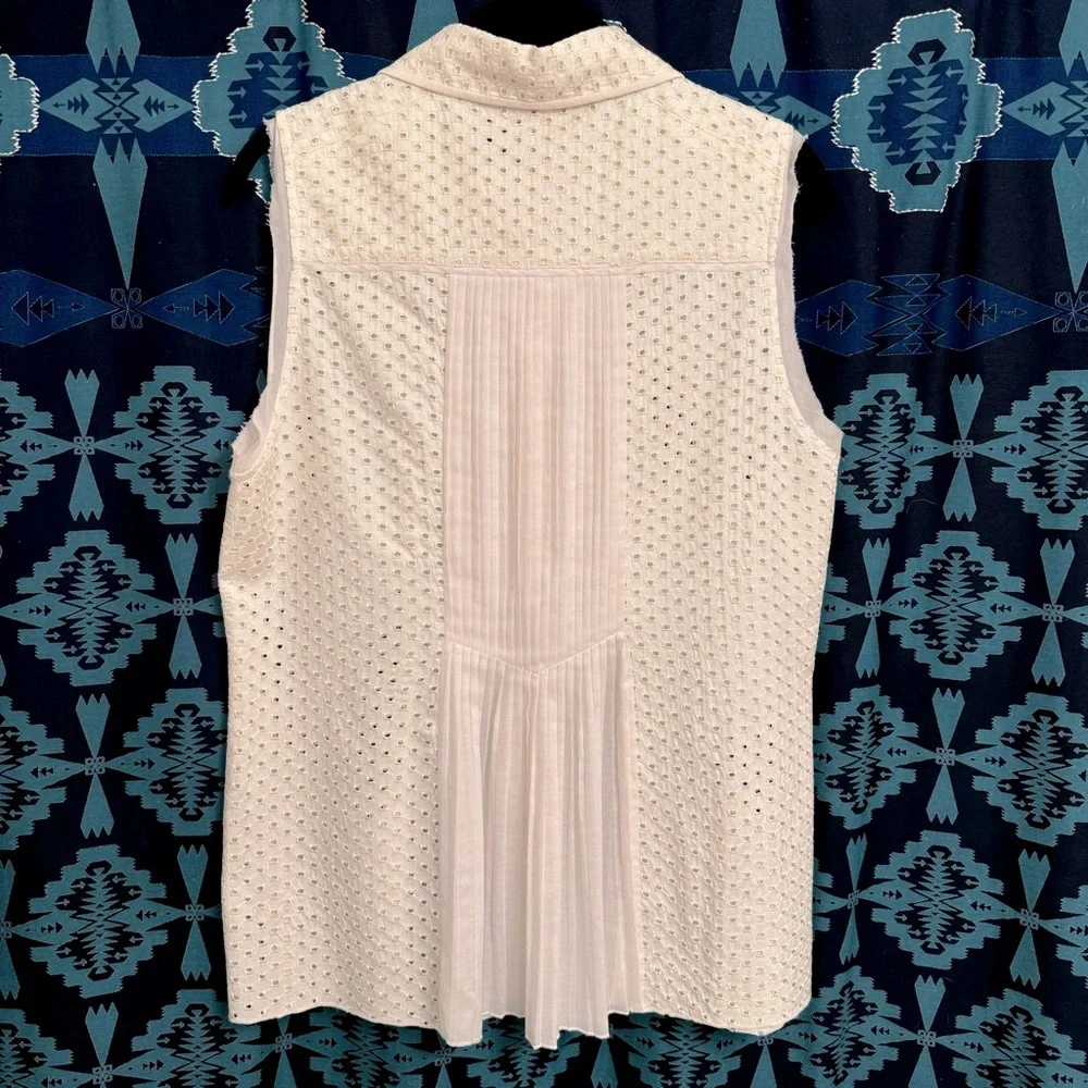 Tory Burch White Sleeveless Blouse - Picture 10 of 14